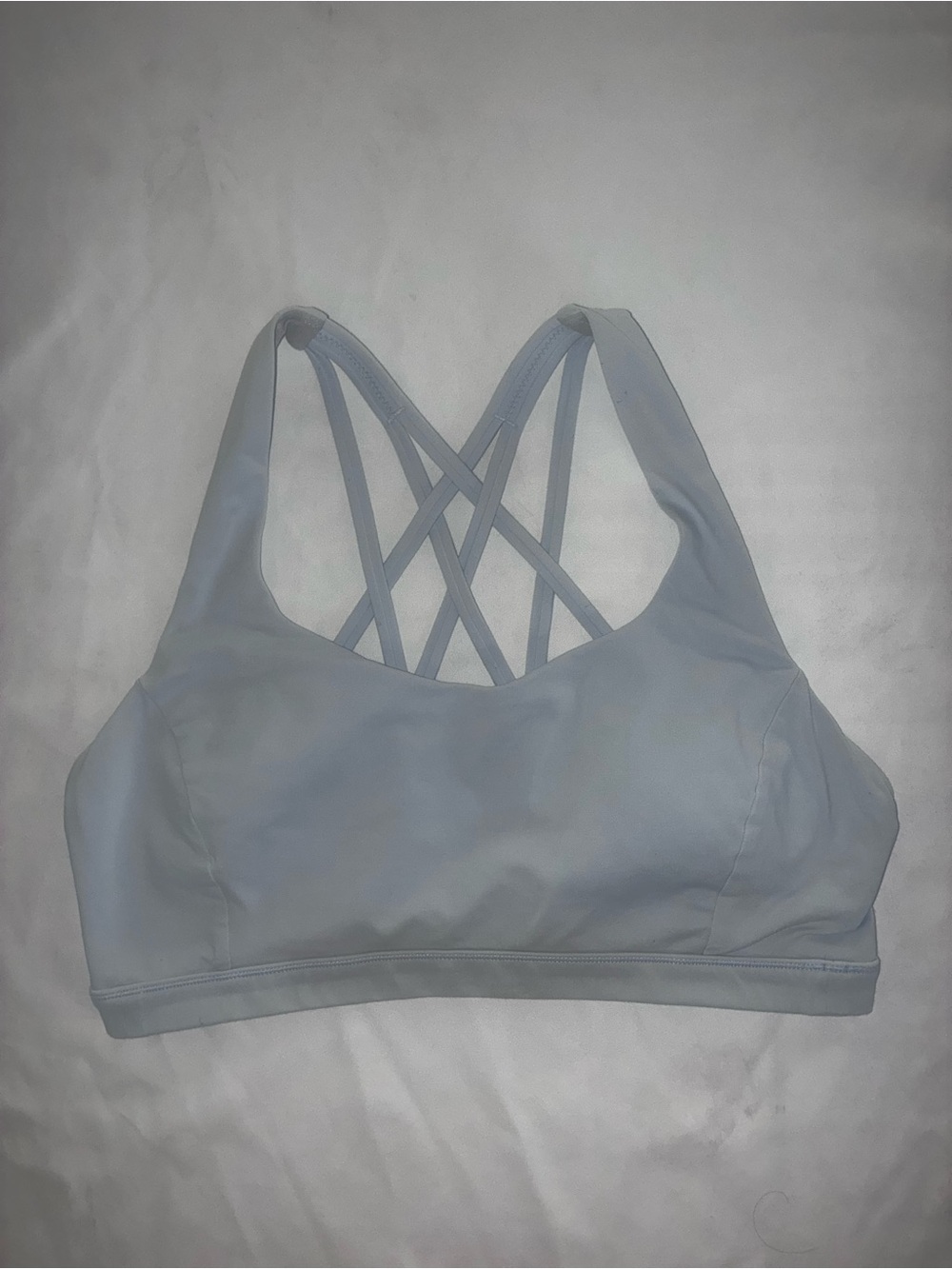 lululemon athletica free to be Serene Rino Gray Strappy Crisscross Sports Bra